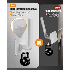 Sunfanie Hat Rack for Hat Storage (6-Pack), Multi-purpose Hat Organizer, Strong Adhesive Hat Hooks for Wall Hat Organizer for Baseball Caps, Two Mounting Options Hat Hook, White