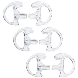 HYS Soft Flexible Open Ear Insert Earmold Replacement Ear Tip for Clear Acoustic Coil Tube Earbud Audio Kit Earpiece Headset, 3 Pair Clear Left and Right Earmold