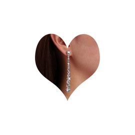 TseenYi Crystal Linear Dangle Earrings Sparkling Rhineatone Bar Drop Earrings Bridal Cz Linear Earrings Silver CZ Bar Strand Earrings Wedding Cz Dangle Earring Jewelry for Women and Girls