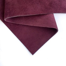 Real Purple Suede Leather Mateial: Genuine Burgundy Leather Sheet for Crafts (Burgundy, 10x10In/ 25x25cm)