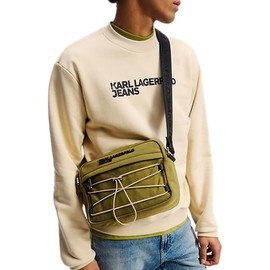 Karl Lagerfeld Jeans Men's Utility Crossbody Cross Body, mosstone