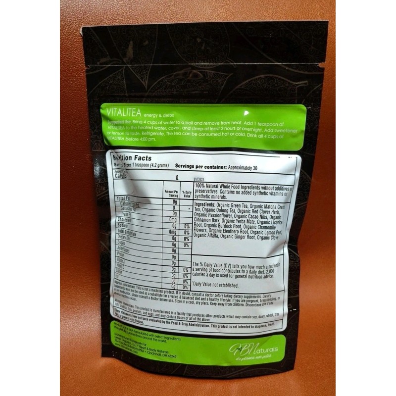 Hb Naturals VitaliTEA Energy & Full Body Detox Organic Loose