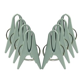 HAOYIJIA 8 Pack Beach Towel Clips for Beach Chairs, Large Pool Chair Clips for Towels.Great for Clamping Blanket Bed Sheet Quilt from Slipping Down During Windy Day, Big Clothes pins, Green