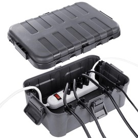 YUHOHO Caja Eléctrica Grande Para Exteriores 35*24*12cm,Cubierta Para Cable De Extensión Impermeable Ip54,Resistente A La Intemperie,Protege Tomas Corriente,Enchufes,Temporizadores,Regletas Enchufes