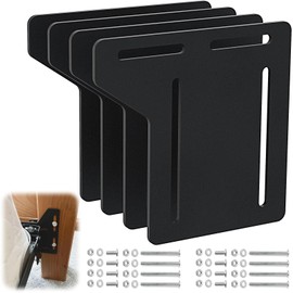 Yuleimy 4Pcs Bed Frame Brackets Adapter for Headboard Extra Heavy Duty,Headboard Attachment Bracket with Hardware,Queen Bed Modification Plate,Metal Bed Frame Conversion Kit, Black, QBM0604