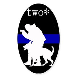 CafePress Police K9 (Oval) Oval Car Bumper Sticker