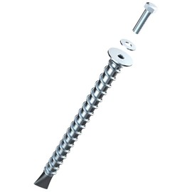 BoltHold - SP18-716 Zinc-Plated Asphalt Anchor (7/8" x 12") - with 1.25" Hex Bolt & 1" Washer - Chemical Anchors - for Installation of Sheds, Carports, Bike Racks, & More - 2500 lb Pull Rated - 6 PK