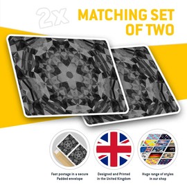 2 x 10cm Rectangle Stickers - Geometric Mosaic Pattern Decals 39098