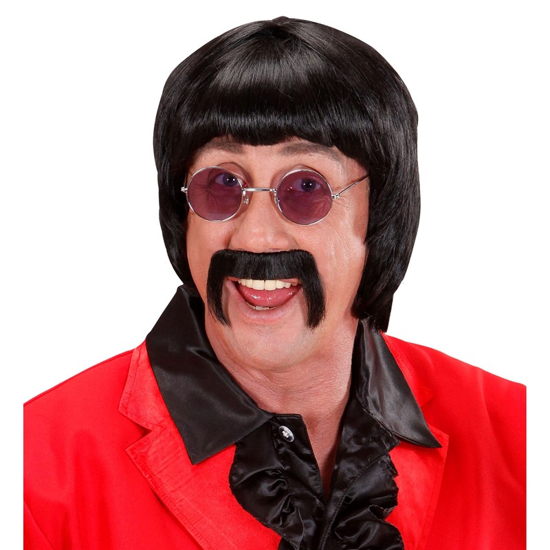 Mens 60s Music Man withTash - Black Wig for Hair