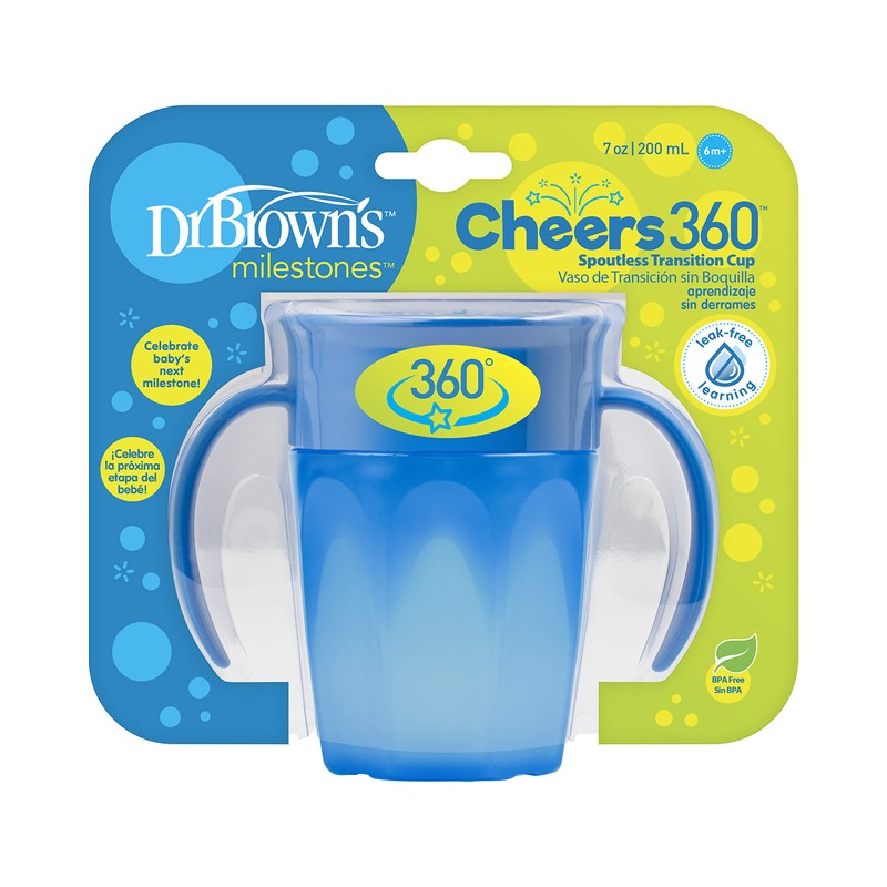 Dr. Brown's Cheers 360 Spoutless Training Cup, 6m+, 7 Ounce,