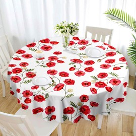 Round 70inch Tablecloth Floral Table Cloth,Colorful Tablecloth Polyester Waterproof Stain Wrinkle Free,Circle tablecloth Indoor and Outdoor Table Cover For Home Kitchen Dining Party Patio Decor