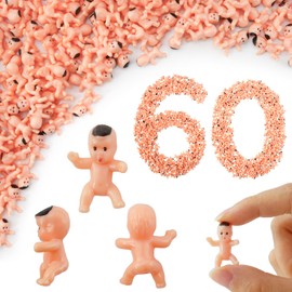 JUXINGDAZYF 60 Pieces Mini Plastic Babies 1 Inch Baby Doll for Baby Shower Party Favors, Party Decorations, Babies Bathing and Crafting