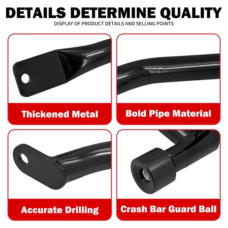 Saddlebag Guard Rear Saddlebag Crash Bars with 4 PCS Black