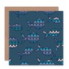 NEW ZIG ZAG FISH PINK BLUE PATTERN BLANK GREETINGS BIRTHDAY