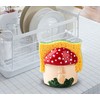dgudgu Mushroom Kitchen Sponge Holder Resin Sponge Dish Red Sponge