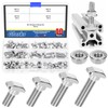 Glarks 80pcs M6 T Slot Drop-in Bolt with Hexagon Flange
