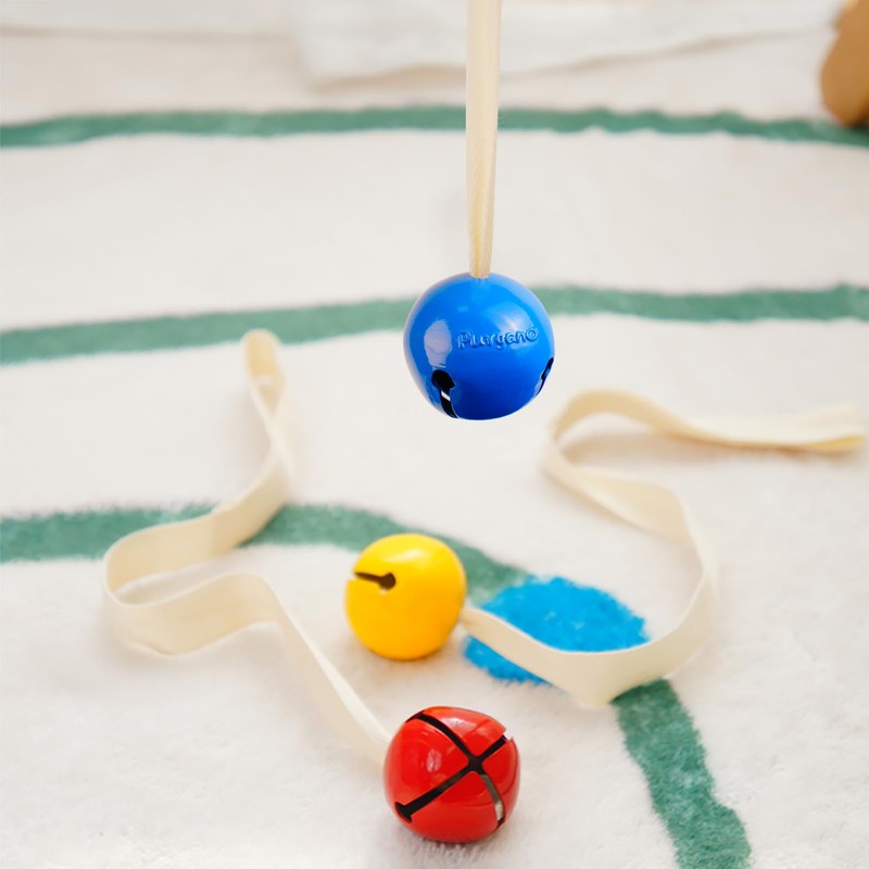 Purgano Yellow Bell with Ribbon, Montessori Baby Toy