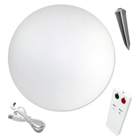 @tec Wireless Solar LED Ball Lamp, Warm White, 30 cm Ball Decorative Light, Dimmable, Remote Control, Garden Light, Ball Light, Splash-proof according to IP54 for Home and Garden