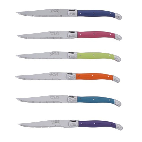 Jean Dubost Laguiole 6pc Knife Set Steak Knives, Multicolor