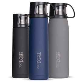 720°DGREE "Follow" Thermos Flask with Cup - 450 ml, 700 ml, 1 L - Leak-Proof BPA-Free Stainless Steel Vacuum Bottle for Baby on the Go, Coffee, Tea - Also Perfect for Children, School