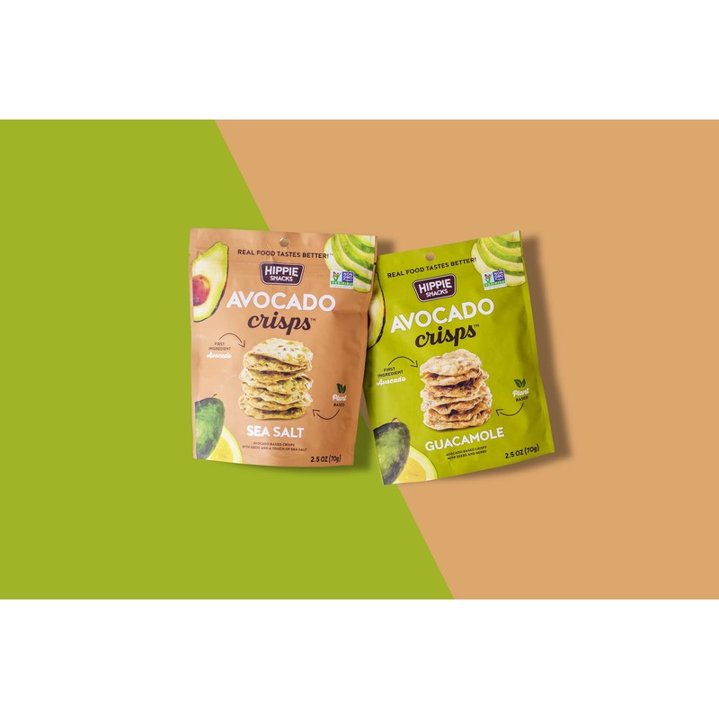 Hippie Snacks Avocado Crisps, Guacamole, Plant-based, High Protein, Gluten Free