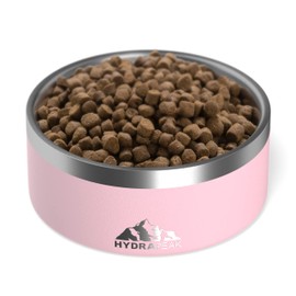 Hydrapeak Dog Bowl; Non Slip Stainless Steel; Water and Food Dish; Large Sized and Small Dogs; 32oz 64oz; Multiple Sizes; 4 Cup | Pink