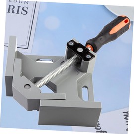 LALAFINA 1PC Multi Function Right Angle Clamp Durable Woodworking Fixation Tool with Skid Handle for Framing Drilling Dowel Jointing and Cabinet Installation Grey