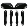 Glossy Black Side Door Mirror Covers and Handle Caps Replace