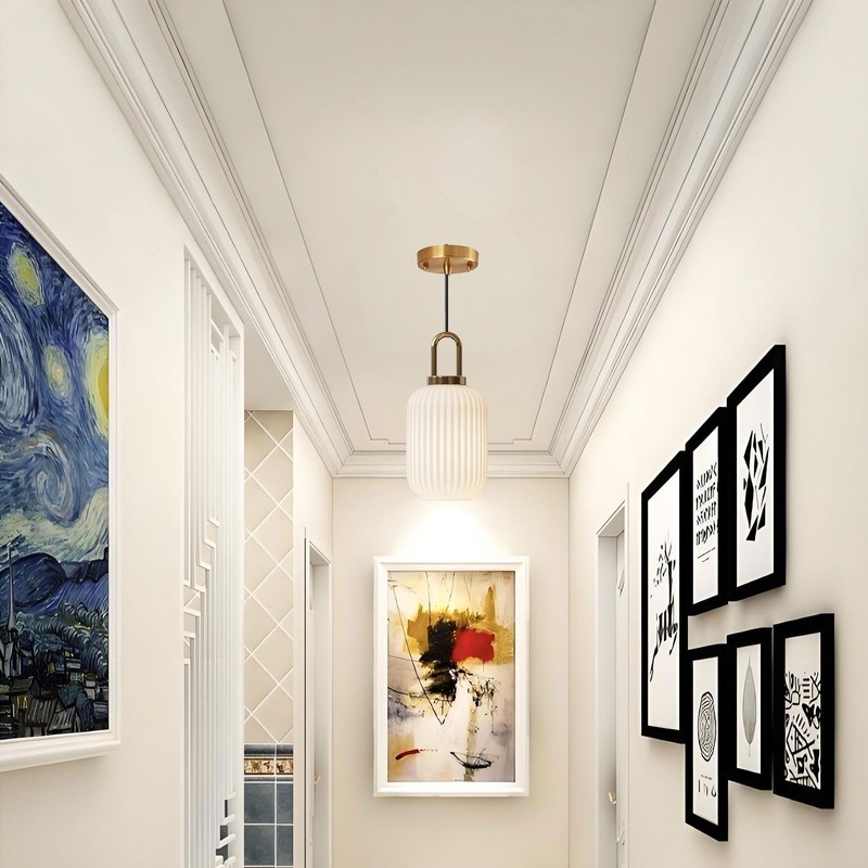 Brikey Brass Gold Pendant Light - Clear Glass Ceiling Lamp