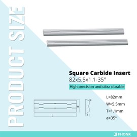 FHONK 3-1/4inch Carbide Hand Planer Replacement Blades, for Woodturning Replacement Cutter Knives, for Craftsman, Bosch, Milwaukee, Makita, DeWalt, Ryobi 3-1/4 Planer, 10-Pack (82x5.5x1.1)