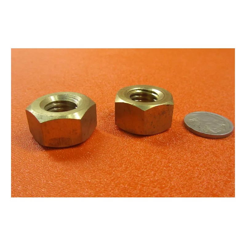Basic Extra Wide, Heavy, Brass Hex Nuts RH, 9/16"-12 x