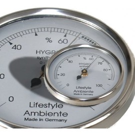 Lifestyle-Ambiente Professional Hair Hygrometer Silver Small Made in Germany