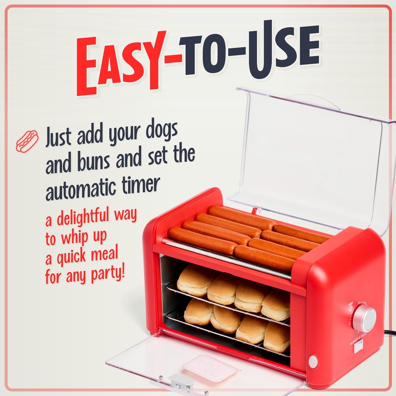 Nostalgia Oscar Mayer Extra Large 8 Hot Dog Roller &