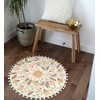 Uphome Small Round Rug 2’ Circle Cute Bath Mat with