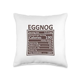 Thanksgiving Christmas Funny Eggnog Nutrition Facts Throw Pillow