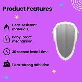 Booboo® Oven Lock x1pc Premium Child Oven Lock for Oven Doors - Childproofing Kitchen Safety, Heat Resistant Design, Baby Oven Guard - Easy Installaition Baby Proof Oven Lock