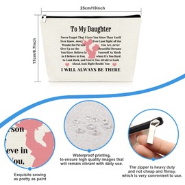 Daughter Gift from Mom Dad Daughter Birthday Gifts Makeup Cosmetic Bag Inspirational Gift for Daughter Christmas Graduation Wedding Gifts for Daughter Adult Daughter Gifts Travel Toiletry Bag