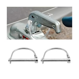 FALVFUN 2PCS Trailer Coupler Pin, 1/4 x 4 Inch Heavy Duty Vehicle Hitch Wire Lock Pin, Zinc Plated Secure Automotive Shaft Locking Safety Pin Accessories, Universal for SUV, Sedan, Truck