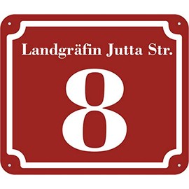 House Number and Street Sign 2 mm Aluminium Composite 20 x 17 cm