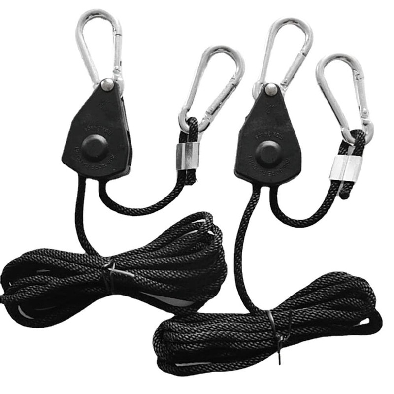 Tiardey 2PCS of 1/8" Adjustable Grow Light Rope Hanger,Fully Locking