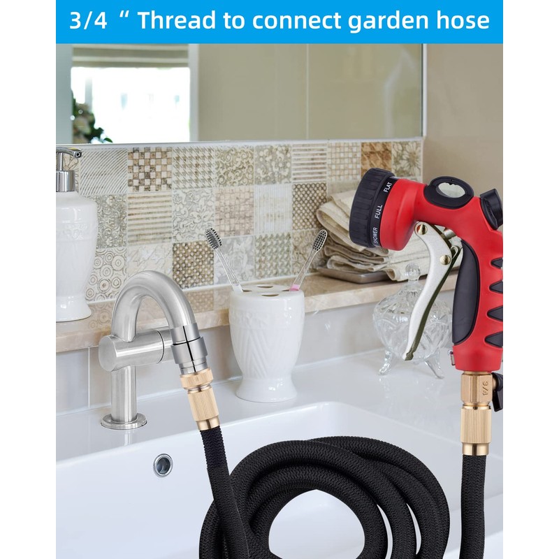 Hibbent 2 in 1 Faucet Aerator with Adapter, Connect to