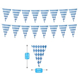 Dohia Oktoberfests Bavarian Check Flag Oktoberfest Decoration Banner Blue White Pennant for German Oktoberfest Themed Party Decorations ST1-LBGSJQ