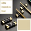 4 Pcs Alloy Chopstick Rest Chinese Chopstick Spoon Rest Black