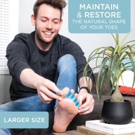 Mind Bodhi Toe Separators/Toe Spacers - For Men and Women - Correcting Bunions and Restoring Toes to Their Original Shape – Mens - Clear