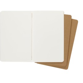 Moleskine Cahier Journal, Set 3 Notebooks with Plain Pages, Cardboard Cover with Visible Cotton Stiching, Colour Kraft Brown, Large 13 x 21 cm, 80 Pages