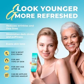 Abrillantador Bajo Ojos Para Ojeras — 4 En 1 Con Niacinamida, 5% Cafeína, Retinol Y Péptidos - Crema Para Ojos Anti Envejecimiento Para Reducir Arruga