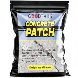 GOODTAKE Concrete Repair - Permanent Crack & Hole Filler for Driveways, Sidewalks & Foundations | Heavy-Duty Patching Compound | Easy to Use & Durable Indoor Outdoor Solution (16 oz)