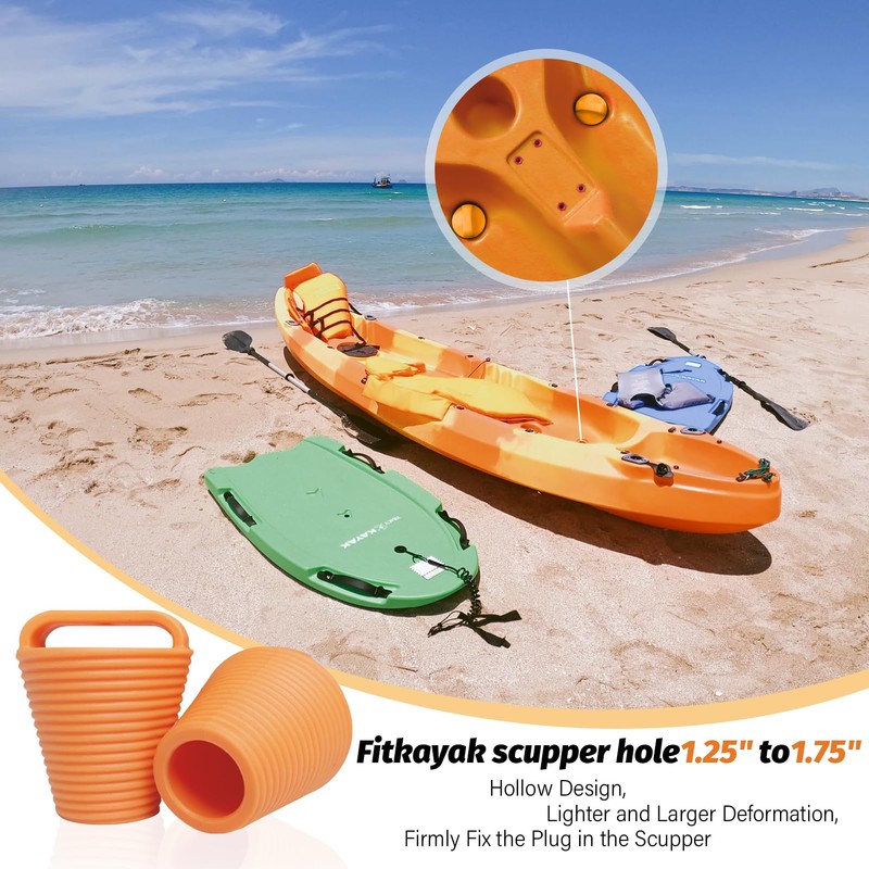 CANALHOUT 6 Pieces Kayak Scupper Plugs Kit TPE Scupper Plugs