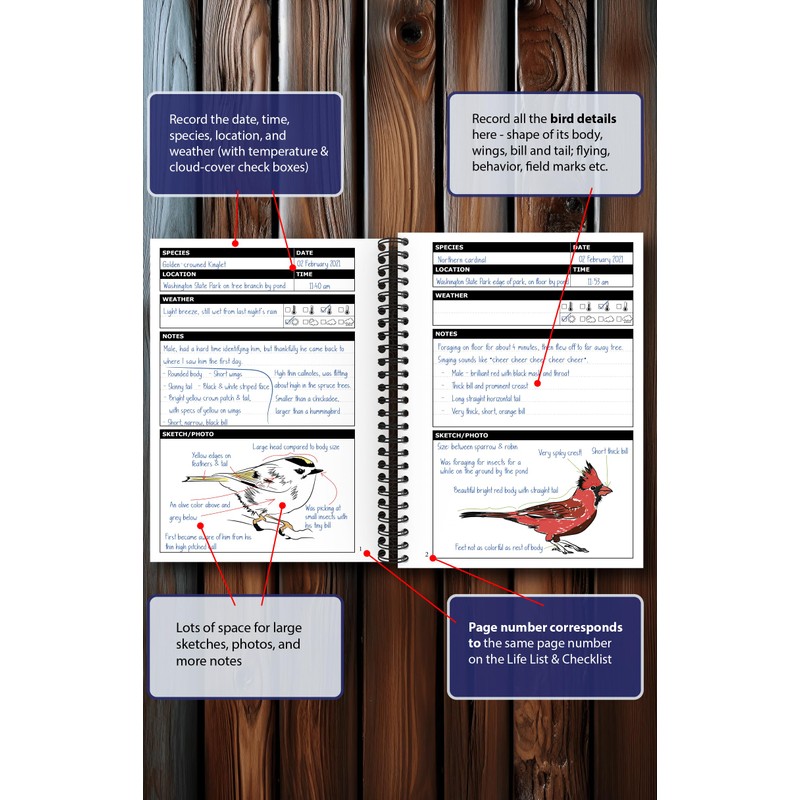 Birding Journal with Life List & Checklist A5
