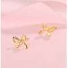 Unbranded 999 Sterling Silver Gold Tone Butterfly Bow Sensitive Stud
